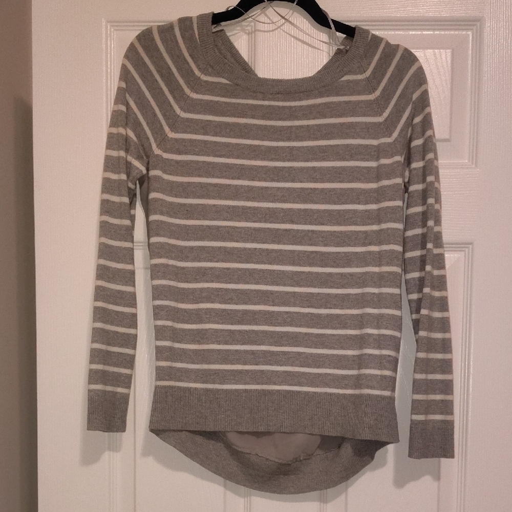 Gray Striped Women's Sweater